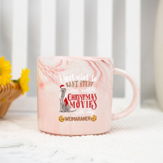 Watch Christmas Movies With My Weimaraner Dog Love Marble Mugs