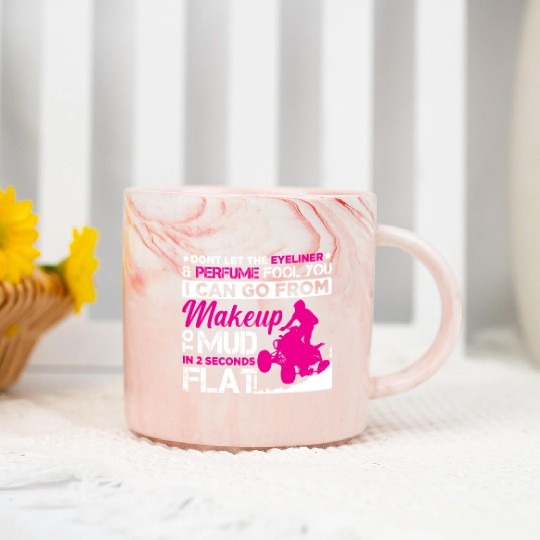 ATV Girl Makeup Offroad vehicles Quad Bike Driver Marble Mugs