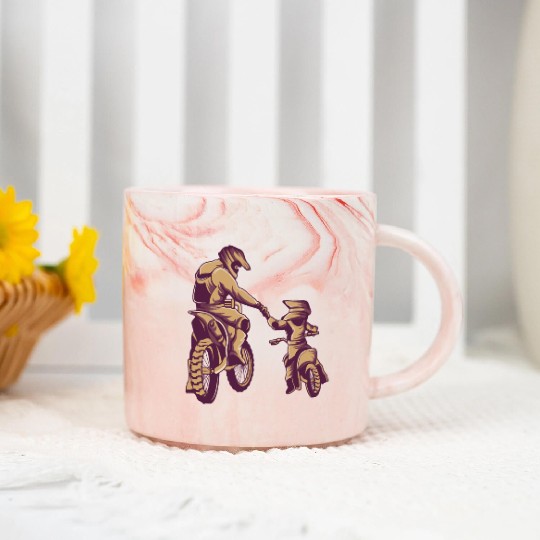 Title: Motocross Dirt Bike Fathers Day Marble Mugs