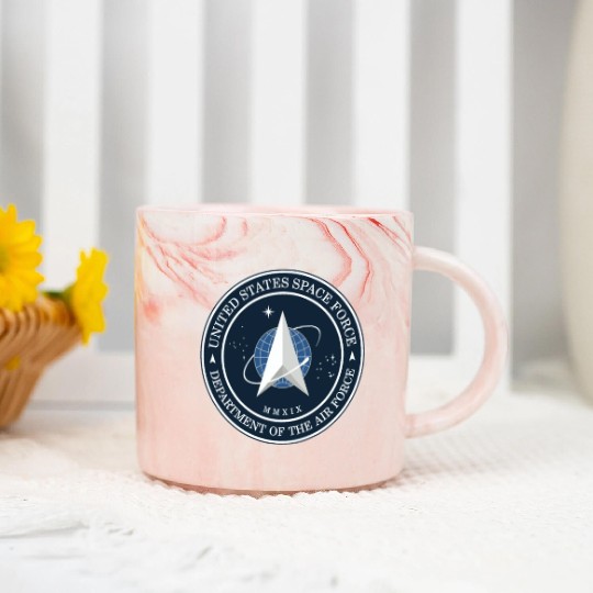 New Space Force Logo 2020 USSF Marble Mugs