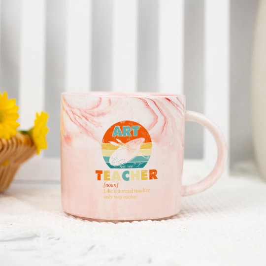 Art Teacher Like a Normal Teacher Only Way Cooler Marble Mugs