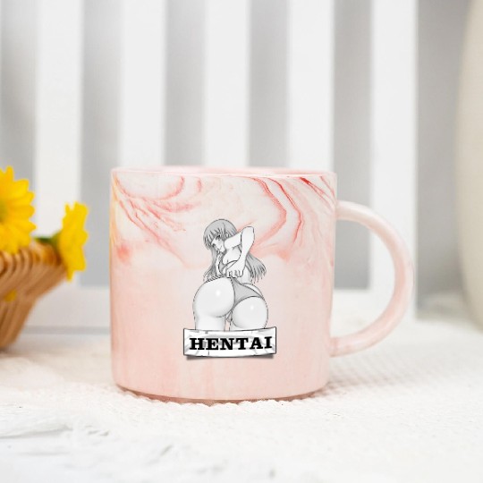 hen Anime Waifu japanese sexy bikin Girl Ahegao Marble Mugs