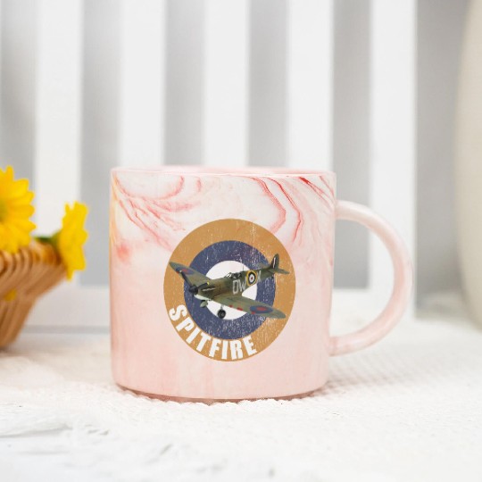Famous WW2 Planes Supermarine Spitfire Marble Mugs
