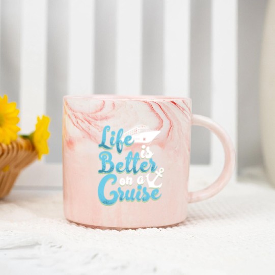 Life Is Better On A Cruise Anchor Cruise Ship Marble Mugs