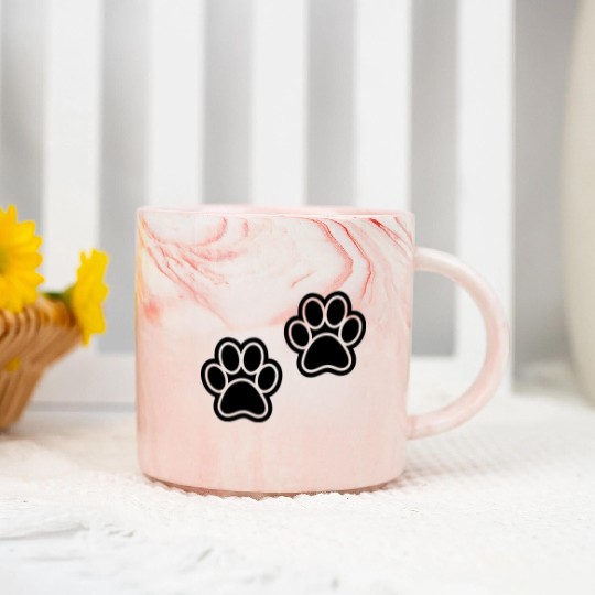 Paw Prints Marble Mugs