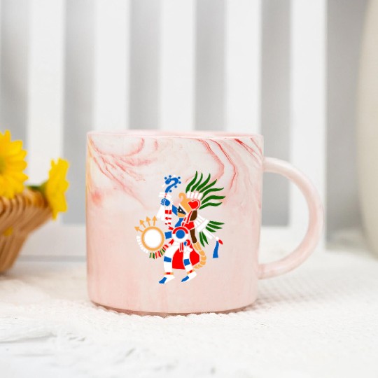Aztec Symbol Aztec God of War Huitzilopochtli Marble Mugs