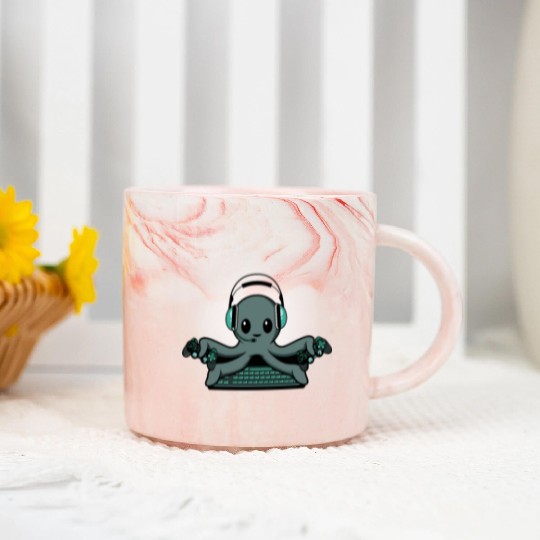 Octopus Gaming Keyboard Gamer Or Nerd Gift Marble Mugs