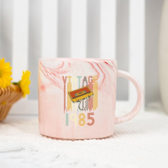 Vintage 1985 Retro Marble Mugs