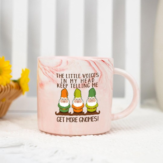Get More Gnomes Funny Quote Design Marble Mugs