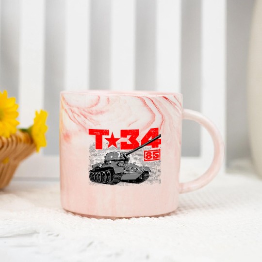 T-34-85 Soviet medium tank Marble Mugs