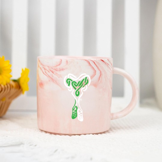 Irish Step Dancing Celtic Knot Heart Marble Mugs