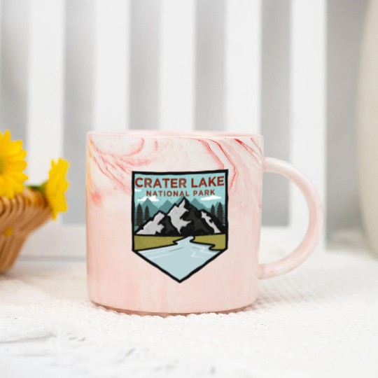 Retro Vintage Crater Lake National Park Gift Marble Mugs