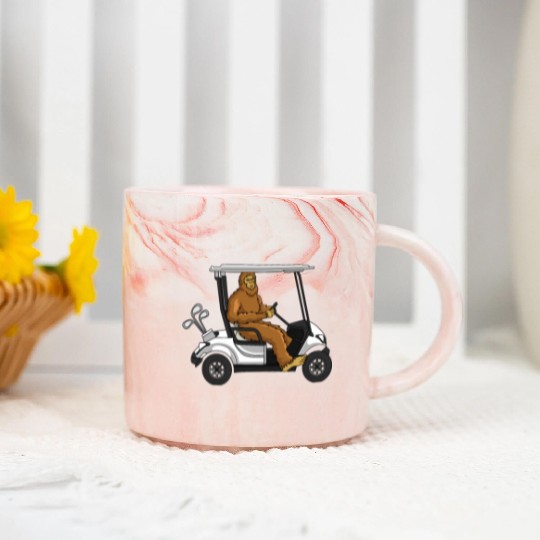 Bigfoot Golf Cart Gift Marble Mugs