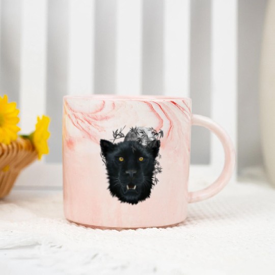Black Panther Spirit The Face Of Power, Protection Marble Mugs