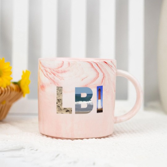 Lbi Long Beach Island Nj Photo Beach Ocean Lightho Marble Mugs