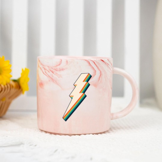 Lightning Bolt Marble Mugs