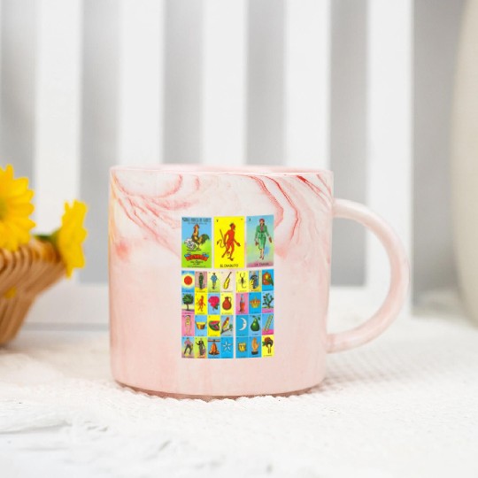 Loteria Mexican Marble Mugs