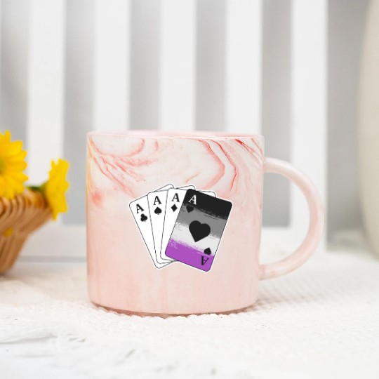 Ace Asexual Pride Gifts Playing Card LGBTQ Pride Marble Mugs
