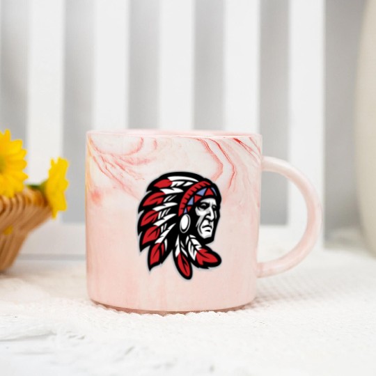 Native American Indian Headdress Marble Mugs