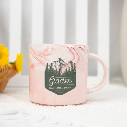 Glacier National Park Hiking Montana Marble Mugs