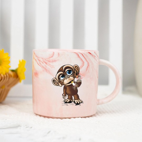 Dude Monkey Marble Mugs