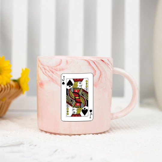 Jack Of The Spades Playing Card Poker Marble Mugs
