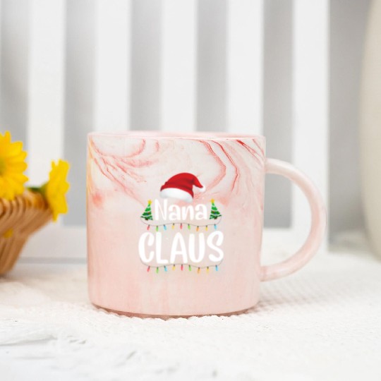 Funny Santa Nana Claus Christmas Family Matching Marble Mugs
