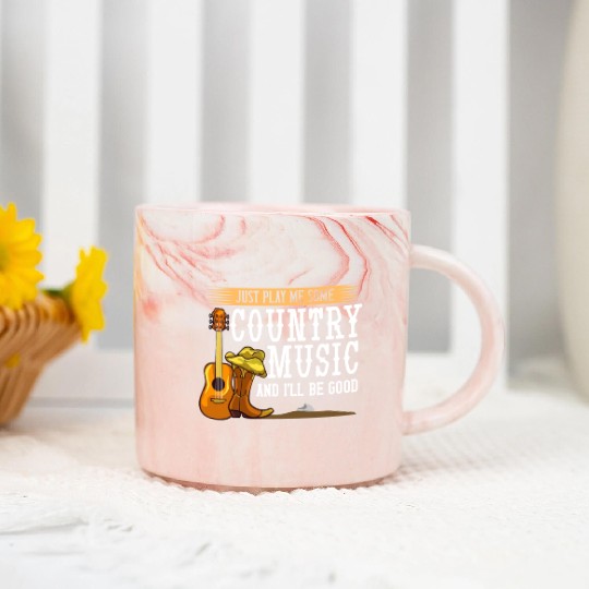 Country Music Gift Song Western Girl Marble Mugs