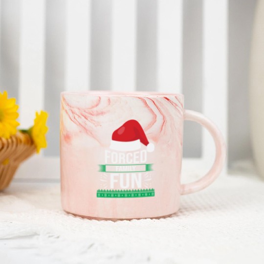 Forced Family Fun Sarcastic Christmas Quote Funny Marble Mugs