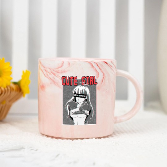 hen Otaku Manga Anime Girl Waifu Material Marble Mugs