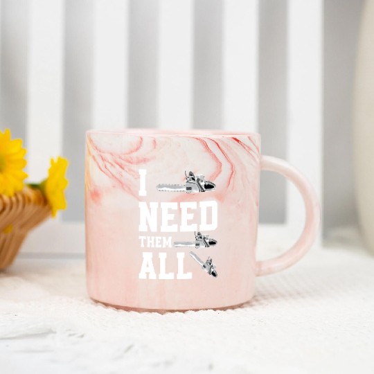 Chainsaw Trees Felling Foresters Funny Gift Marble Mugs