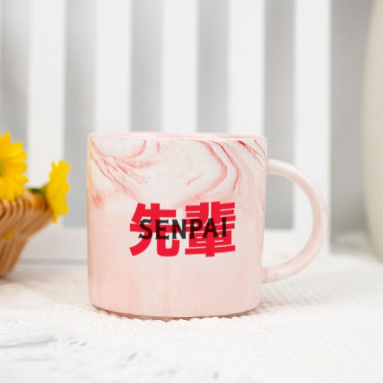 Japanese Anime Senpai Marble Mugs