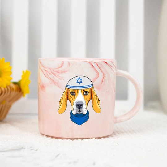 Cute Beagle Hanukkah Funny Dog Lover Jewish Gift Marble Mugs