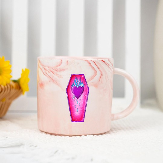 Pastel Goth Love Coffin Heart Marble Mugs