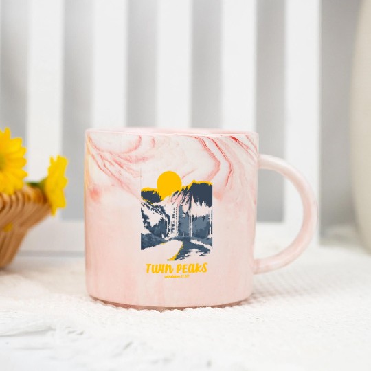 Twin Peaks Welcome To Twin Peaks Poster Marble Mugs
