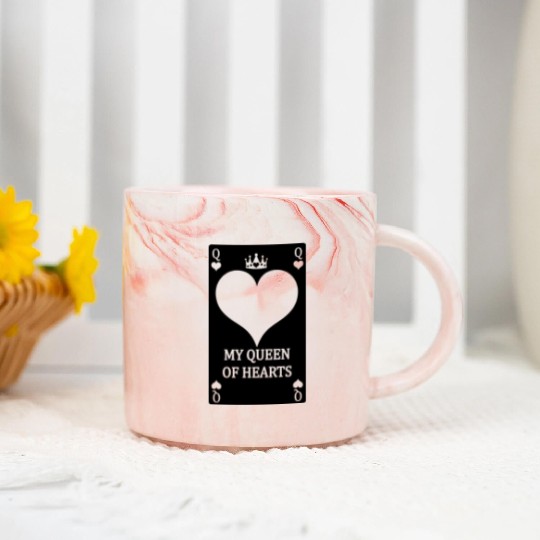 Playing card MY QUEEN OF HEARTS Marble Mugs