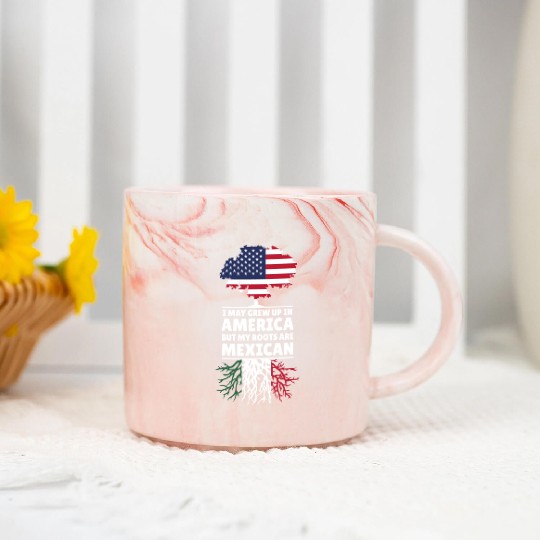 American with mexican roots usa design Marble Mugs