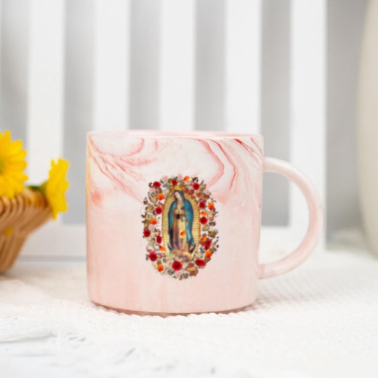 Our Lady Of Guadalupe Mexico Virgin Mary Tilma Pro Marble Mugs