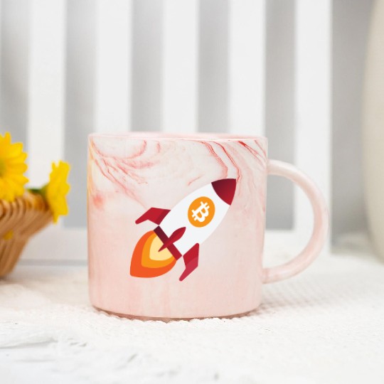 Bitcoin Rocket - cryptocurrency crypto Bitcoins Marble Mugs