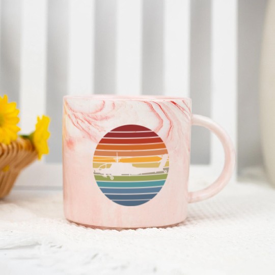 Black Hawk Helicopter Military Aviation Pilot For Marble Mugs