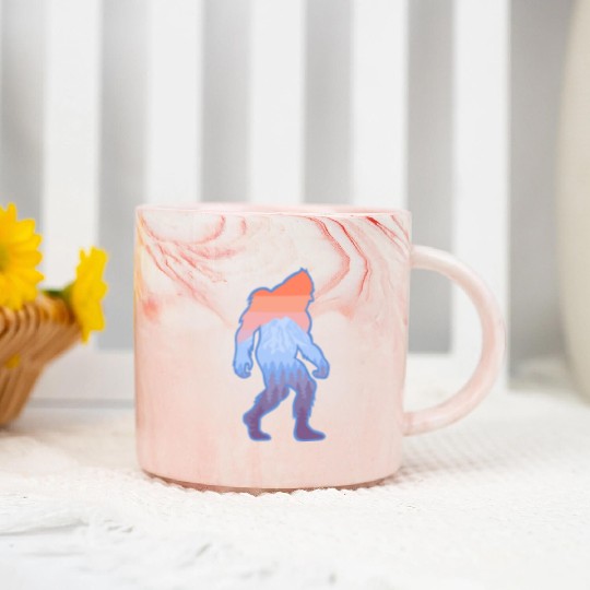 Mt Rainier Bigfoot Sasquatch Marble Mugs