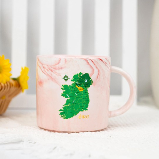 Cavan Ireland County Map Eire Irish Travel Celtic Marble Mugs
