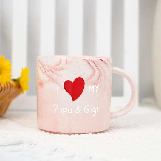 I Love My Papa Gigi Marble Mugs