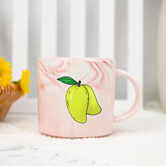 Mango hand drawn fruits summer Marble Mugs