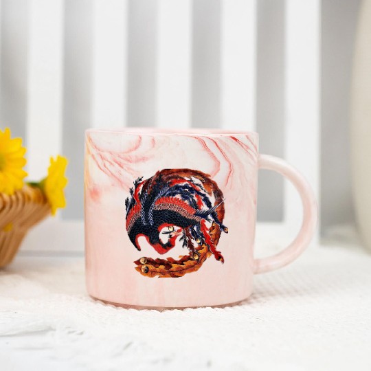Phoenix that glares in all directions by Hokusai Marble Mugs