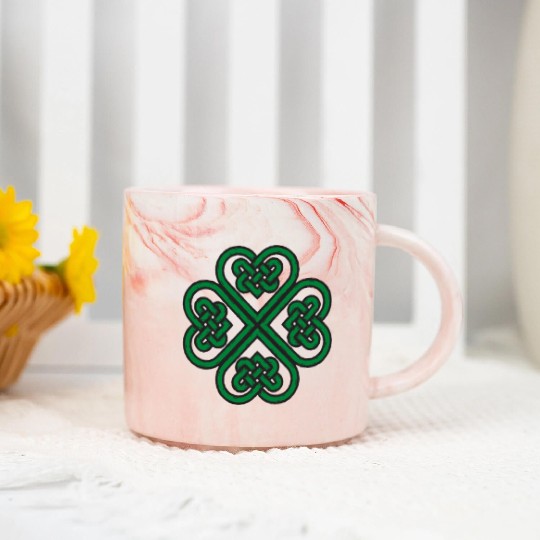 Irish Celtic Knot Shamrock Heart St Patricks Day Marble Mugs