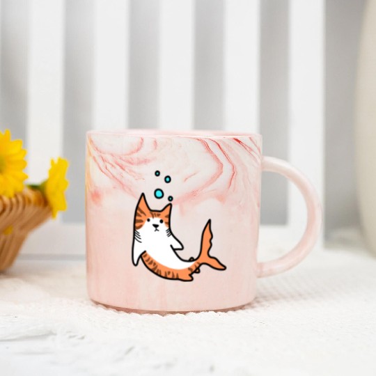 Cat Fish Shark Marble Mugs