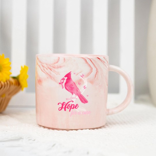 Breast Cancer Cardinal bird hope for a cure Marble Mugs