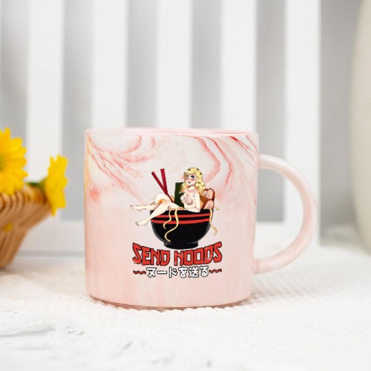 Send Noods Waifu Material Ramen Noodles Gift Marble Mugs