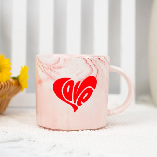 Love Heart Love Marble Mugs